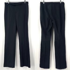 RALPH RALPH LAUREN Black Pants Size 8 Zipper Back Legs Shiny Nylon Spandex Work